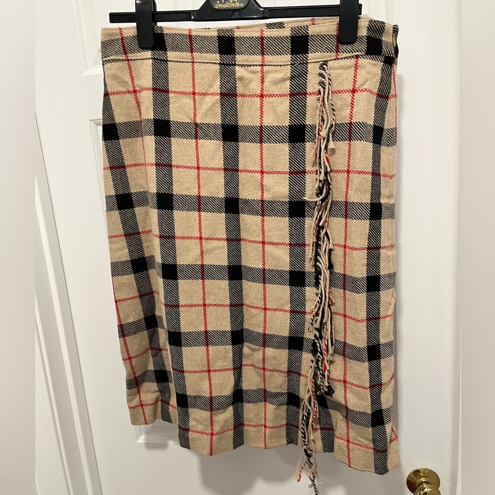 NWT Talbots wool blend fringe trimmed skirt